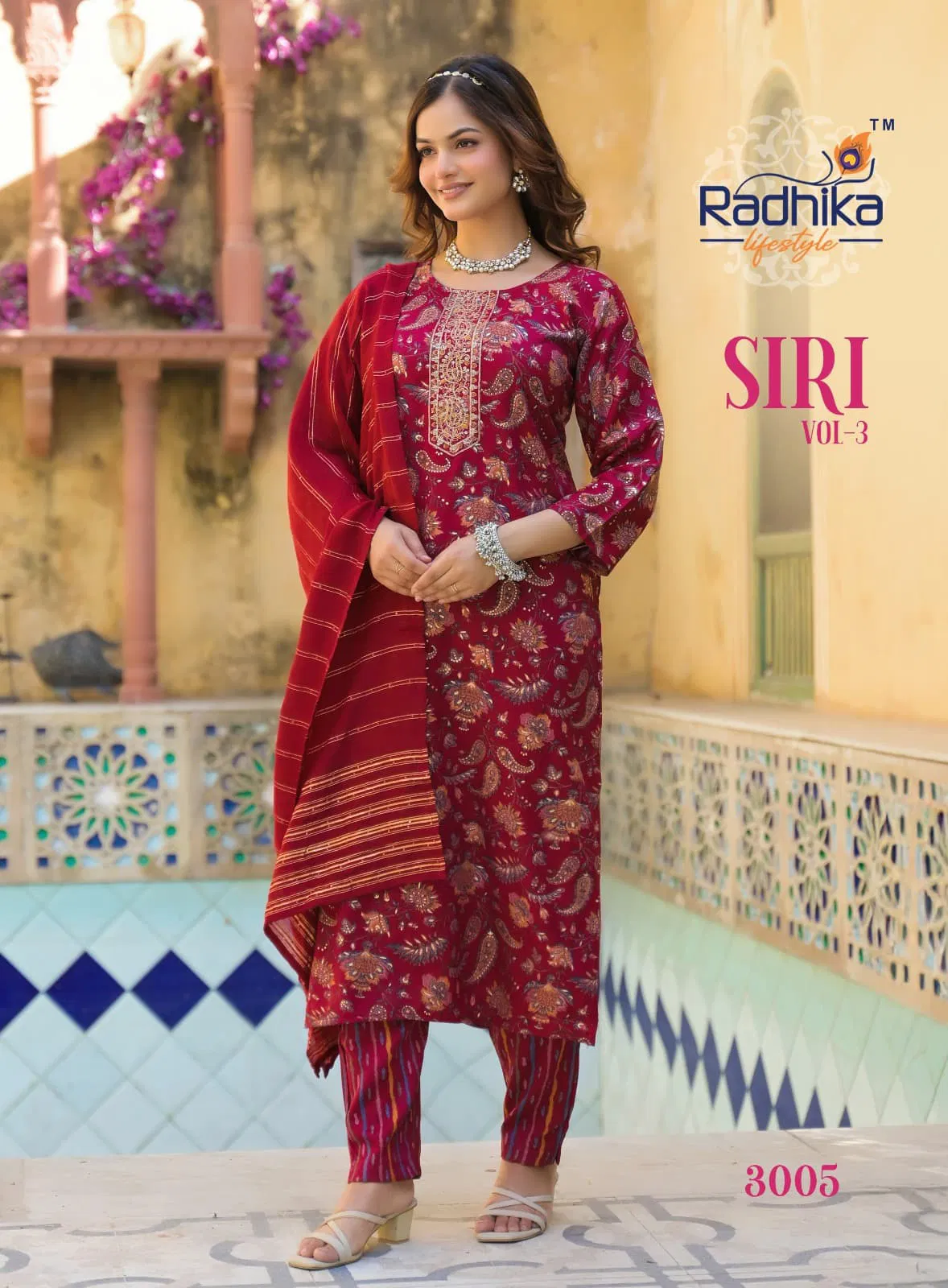 Siri Vol 3 By Radhika Rayon Printed Kurti With Bottom Dupatta Exporters In India